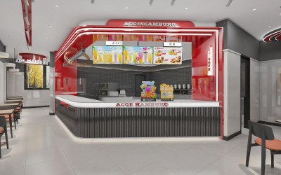 现代奶茶店3D模型下载